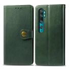 For Xiaomi Mi Note10 Pro Retro Solid Color Leather Buckle Mobile Phone Protection Leather Case with Photo Frame & Card Slot & Wallet & Bracket Function(Green) - 1