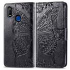 For OPPO Realme 3 Butterfly Love Flower Embossed Horizontal Flip Leather Case with Bracket / Card Slot / Wallet / Lanyard(Black) - 1