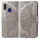 For OPPO Realme 3 Pro Butterfly Love Flower Embossed Horizontal Flip Leather Case with Bracket / Card Slot / Wallet / Lanyard(Gray) - 1