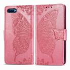 For OPPO K1 Butterfly Love Flower Embossed Horizontal Flip Leather Case with Bracket / Card Slot / Wallet / Lanyard(Pink) - 1