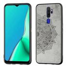 For OPPO A9 2020 / A5 2020 Embossed Mandala Pattern PC + TPU + Fabric Phone Case with Lanyard & Magnetic(Gray) - 1