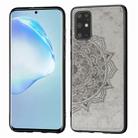For Galaxy S20+ Embossed Mandala Pattern PC + TPU + Fabric Phone Case with Lanyard & Magnetic(Gray) - 1