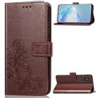 For Galaxy S20+ Lucky Clover Pressed Flowers Pattern Leather Case with Holder & Card Slots & Wallet & Hand Strap(Brown) - 1