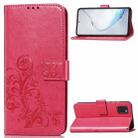 For Galaxy Note10 Lite/A81/M60s Lucky Clover Pressed Flowers Pattern Leather Case with Holder & Card Slots & Wallet & Hand Strap(Rose) - 1