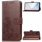 For Galaxy Note10 Lite/A81/M60s Lucky Clover Pressed Flowers Pattern Leather Case with Holder & Card Slots & Wallet & Hand Strap(Brown) - 1