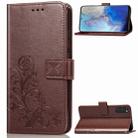 For Galaxy S20 Lucky Clover Pressed Flowers Pattern Leather Case with Holder & Card Slots & Wallet & Hand Strap(Brown) - 1