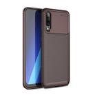 For OPPO RENO 3  Carbon Fiber Texture Shockproof TPU Case(Brown) - 1