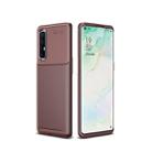 For OPPO Reno 3 Pro Carbon Fiber Texture Shockproof TPU Case(Brown) - 1