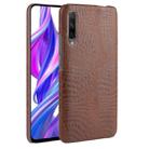 For Huawei P Smart Pro 2019/9X Pro Shockproof Crocodile Texture PC + PU Case(Brown) - 1
