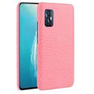 For Vivo V17 India Shockproof Crocodile Texture PC + PU Case(Pink) - 1