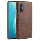 For Vivo V17 India Shockproof Crocodile Texture PC + PU Case(Brown) - 1