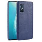 For Vivo V17 India Shockproof Crocodile Texture PC + PU Case(Blue) - 1