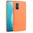 For Vivo V17 India Shockproof Crocodile Texture PC + PU Case(Orange) - 1