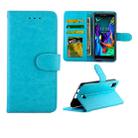 For LG K20(2019) Crazy Horse Texture Leather Horizontal Flip Protective Case with Holder & Card Slots & Wallet & Photo Frame(Baby Blue) - 1