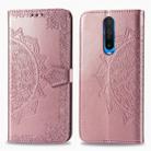 For Xiaomi Redmi K30 Halfway Mandala Embossing Pattern Horizontal Flip Leather Case with Holder & Card Slots & Wallet & Photo Frame & Lanyard(Rose Gold) - 1