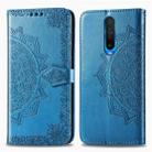 For Xiaomi Redmi K30 Halfway Mandala Embossing Pattern Horizontal Flip Leather Case with Holder & Card Slots & Wallet & Photo Frame & Lanyard(Blue) - 1