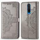 For Xiaomi Redmi K30 Halfway Mandala Embossing Pattern Horizontal Flip Leather Case with Holder & Card Slots & Wallet & Photo Frame & Lanyard(Gray) - 1