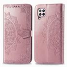 For Huawei Nova 6 SE Halfway Mandala Embossing Pattern Horizontal Flip Leather Case with Holder & Card Slots & Wallet & Photo Frame & Lanyard(Rose Gold) - 1