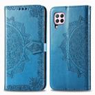 For Huawei Nova 6 SE Halfway Mandala Embossing Pattern Horizontal Flip Leather Case with Holder & Card Slots & Wallet & Photo Frame & Lanyard(Blue) - 1