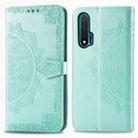 For Huawei Nova 6 Halfway Mandala Embossing Pattern Horizontal Flip Leather Case with Holder & Card Slots & Wallet & Photo Frame & Lanyard(Green) - 1