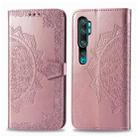 For Xiaomi Mi Note 10 Pro Halfway Mandala Embossing Pattern Horizontal Flip Leather Case with Holder & Card Slots & Wallet & Photo Frame & Lanyard(Rose Gold) - 1