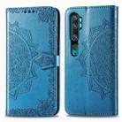 For Xiaomi Mi Note 10 Pro Halfway Mandala Embossing Pattern Horizontal Flip Leather Case with Holder & Card Slots & Wallet & Photo Frame & Lanyard(Blue) - 1