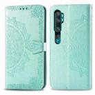 For Xiaomi Mi Note 10 Pro Halfway Mandala Embossing Pattern Horizontal Flip Leather Case with Holder & Card Slots & Wallet & Photo Frame & Lanyard(Green) - 1
