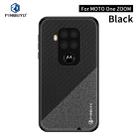 For Motorola One Zoom / One Pro PINWUYO Rong Series  Shockproof PC + TPU+ Chemical Fiber Cloth Protective Cover(Black) - 1