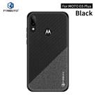 For  Motorola Moto E6 Plus PINWUYO Rong Series  Shockproof PC + TPU+ Chemical Fiber Cloth Protective Cover(Black) - 1