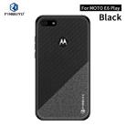 For  Motorola Moto E6 Play PINWUYO Rong Series  Shockproof PC + TPU+ Chemical Fiber Cloth Protective Cover(Black) - 1