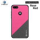 For  Motorola Moto E6 Play PINWUYO Rong Series  Shockproof PC + TPU+ Chemical Fiber Cloth Protective Cover(Red) - 1