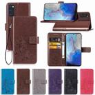 For Galaxy S20 Four-leaf Clasp Embossed Buckle Flip Leather Case with Lanyard & Card Slot & Wallet & Holder(Black) - 5