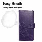 For Galaxy S20 Four-leaf Clasp Embossed Buckle Flip Leather Case with Lanyard & Card Slot & Wallet & Holder(Purple) - 11