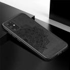 For Galaxy S20+ Mandala Embossed Cloth Cover PC + TPU Mobile Phone Case with Magnetic Function and Hand Strap(Black) - 2