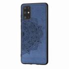 For Galaxy S20+ Mandala Embossed Cloth Cover PC + TPU Mobile Phone Case with Magnetic Function and Hand Strap(Blue) - 8
