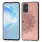 For Galaxy S20+ Mandala Embossed Cloth Cover PC + TPU Mobile Phone Case with Magnetic Function and Hand Strap(Rose Gold) - 1