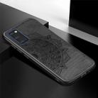 For Galaxy S20 Mandala Embossed Cloth Cover PC + TPU Mobile Phone Case with Magnetic Function and Hand Strap(Black) - 2