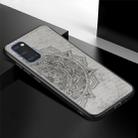 For Galaxy S20 Mandala Embossed Cloth Cover PC + TPU Mobile Phone Case with Magnetic Function and Hand Strap(Gray) - 2
