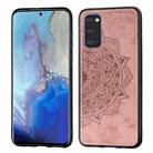 For Galaxy S20 Mandala Embossed Cloth Cover PC + TPU Mobile Phone Case with Magnetic Function and Hand Strap(Rose Gold) - 1
