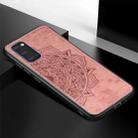 For Galaxy S20 Mandala Embossed Cloth Cover PC + TPU Mobile Phone Case with Magnetic Function and Hand Strap(Rose Gold) - 2
