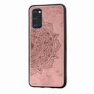 For Galaxy S20 Mandala Embossed Cloth Cover PC + TPU Mobile Phone Case with Magnetic Function and Hand Strap(Rose Gold) - 7
