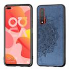 For Huawei Nova 6 Mandala Embossed Cloth Cover PC + TPU Mobile Phone Case with Magnetic Function and Hand Strap(Blue) - 1