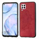 For Huawei Nova 6 SE Mandala Embossed Cloth Cover PC + TPU Mobile Phone Case with Magnetic Function and Hand Strap(Red) - 1