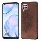 For Huawei Nova 6 SE Mandala Embossed Cloth Cover PC + TPU Mobile Phone Case with Magnetic Function and Hand Strap(Brown) - 1