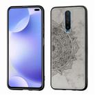 For Xiaomi Redmi K30 Mandala Embossed Cloth Cover PC + TPU Mobile Phone Case with Magnetic Function and Hand Strap(Gray) - 1