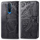 For Xiaomi Redmi K30 Butterfly Love Flower Embossed Horizontal Flip Leather Case with Bracket / Card Slot / Wallet / Lanyard(Black) - 1