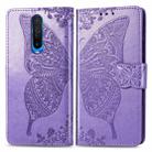 For Xiaomi Redmi K30 Butterfly Love Flower Embossed Horizontal Flip Leather Case with Bracket / Card Slot / Wallet / Lanyard(Light Purple) - 1