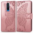 For Xiaomi Redmi K30 Butterfly Love Flower Embossed Horizontal Flip Leather Case with Bracket / Card Slot / Wallet / Lanyard(Rose Gold) - 1