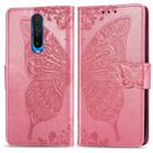 For Xiaomi Redmi K30 Butterfly Love Flower Embossed Horizontal Flip Leather Case with Bracket / Card Slot / Wallet / Lanyard(Pink) - 1