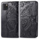 For Galaxy Note 10 Lite / A81 Butterfly Love Flower Embossed Horizontal Flip Leather Case with Bracket / Card Slot / Wallet / Lanyard(Black) - 1